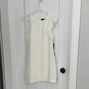 Lulu's Chic White Ruffle Mini Dress
